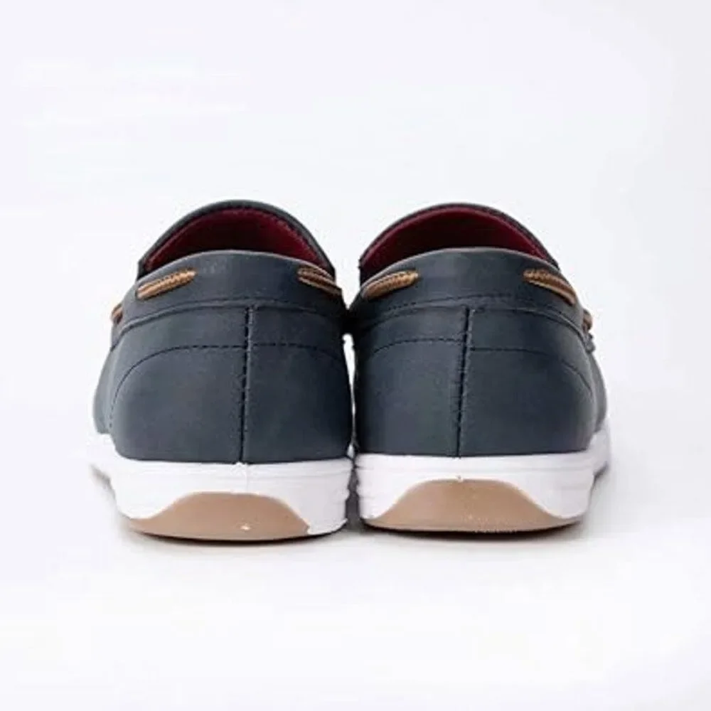Cherry Popo Little Boys Size 2 Navy Blue Faux Leather Slide On Loafer Boat Shoes